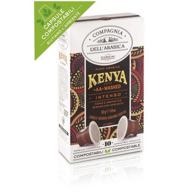 Caffè Corsini - Kenya Puro Arabica AA Washed - 10 Cps compatilbili Nespresso (Compostabile)