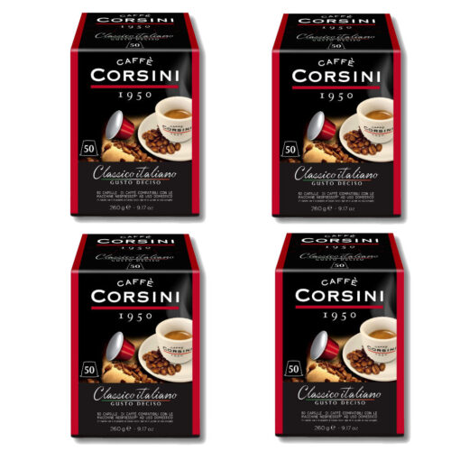 Caffe-Corsini-–-DCC183x4-Classico-italiano-Gusto-Deciso-–-200-Cps-compatilbili-Nespresso