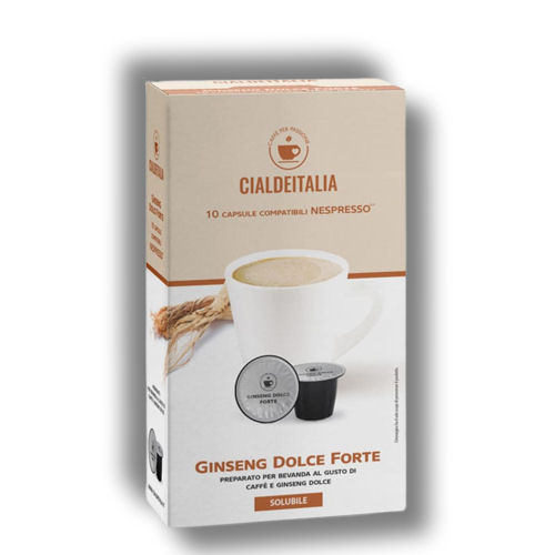 Cialdeitalia - Caffè al Ginseng Dolce Forte - 10 Cps compatilbili Nespresso