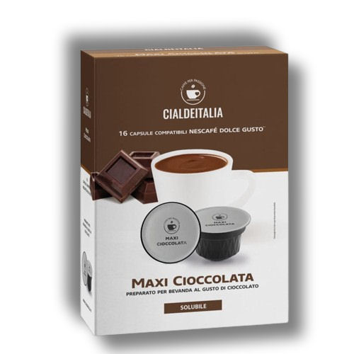 Cialdeitalia - Maxi Cioccolata - 16 Cps compatilbili Nescafè Dolce Gusto