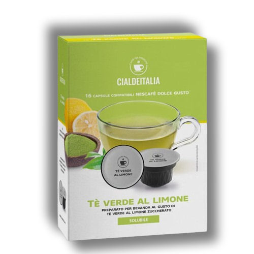 Cialdeitalia - Tè Verde al Limone solubile - 16 Cps compatilbili Nescafè Dolce Gusto
