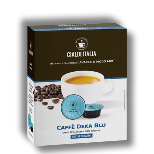 Cialdeitalia - Caffè DEKA Blu (Decaffeinato) - 16 Cps compatilbili Lavazza A Modo Mio
