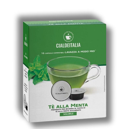 Cialdeitalia - Tè alla Menta solubile - 16 Cps compatilbili Lavazza A Modo Mio