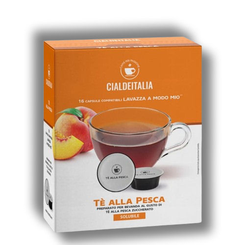 Cialdeitalia - Tè alla Pesca solubile - 16 Cps compatilbili Lavazza A Modo Mio